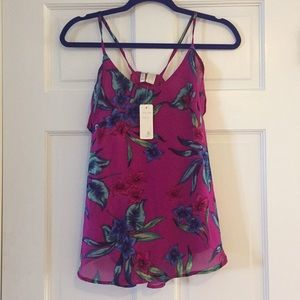 NWT Hawaiian print top with ruffle detail